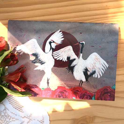 Rode rozen, japans dansen tancho kranen, bruiloft