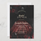 Rode Rozen Jurk Gothic Bruiloftsfeestje Kaart (Voorkant)