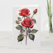 Rode rozen kaart (Voorkant)