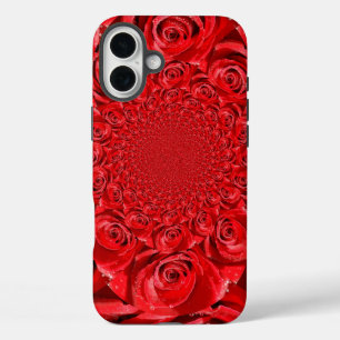 Rode Rozen Kaleidoscoop   Gelukkige Valentijnsdag  iPhone 16 Plus Hoesje