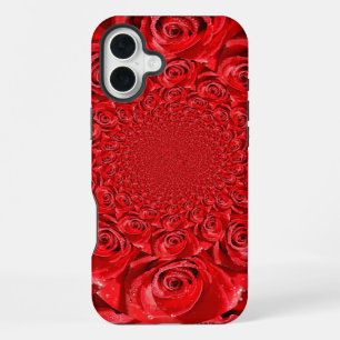 Rode Rozen Kaleidoscoop Gelukkige Valentijnsdag iPhone 16 Plus Hoesje