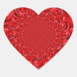 Rode Rozen Kaleidoscoop: Gelukkige Valentijnsdag K Hart Sticker