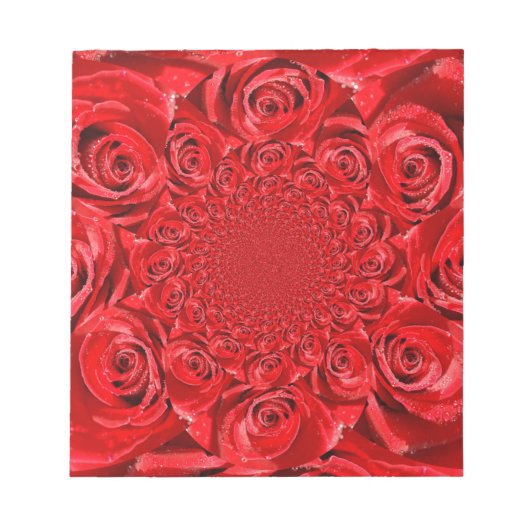 Rode Rozen Kaleidoscoop: Gelukkige Valentijnsdag K Notitieblok (Voorkant)