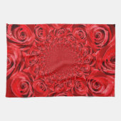 Rode Rozen Kaleidoscoop: Gelukkige Valentijnsdag K Theedoek (Horizontaal)