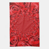 Rode Rozen Kaleidoscoop: Gelukkige Valentijnsdag K Theedoek (Verticaal)