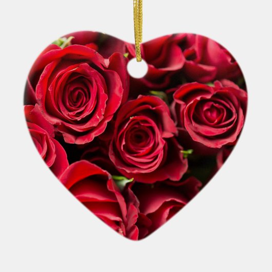 Rode rozen keramisch ornament (Voorkant)