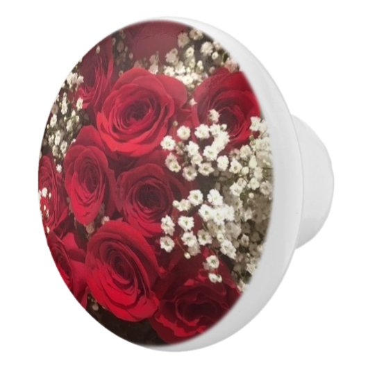 Rode Rozen Keramische Pull Keramische Knop (Rechts)