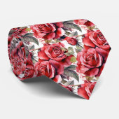 Rode Rozen Klassieke Formele Halsband Stropdas (Opgerold)