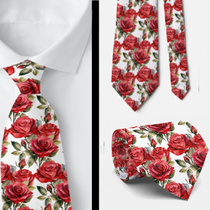 Rode Rozen Klassieke Formele Halsband Stropdas