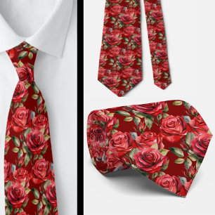 Rode Rozen Klassieke Formele Halsband Stropdas