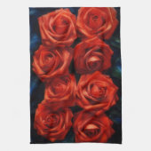 Rode Rozen Kunst Keukenhanddoek (Verticaal)