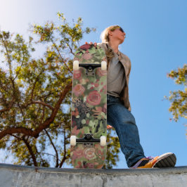 Rode rozen kunst persoonlijk skateboard