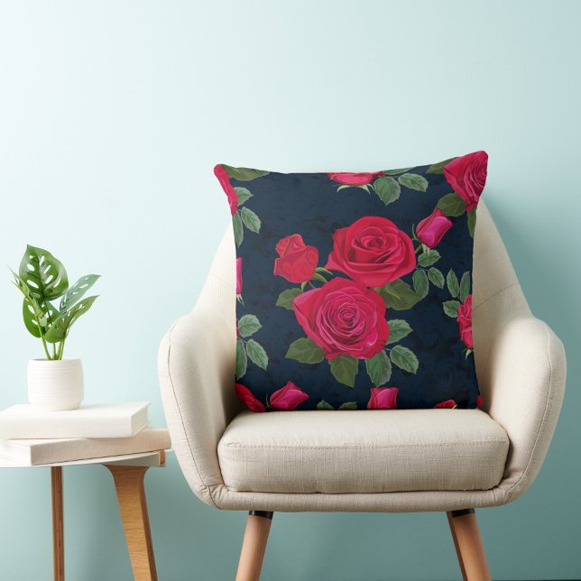 Rode rozen kussen (Beautiful Red Roses Throw Pillow!)