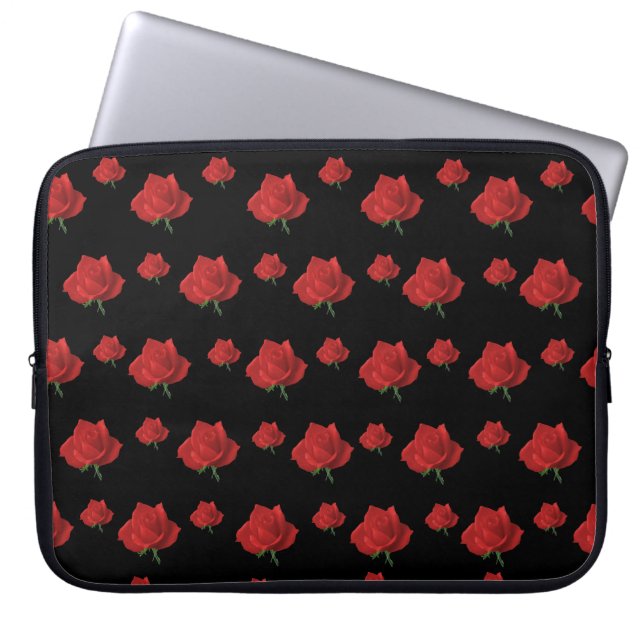 Rode rozen laptop sleeve (Voorkant)