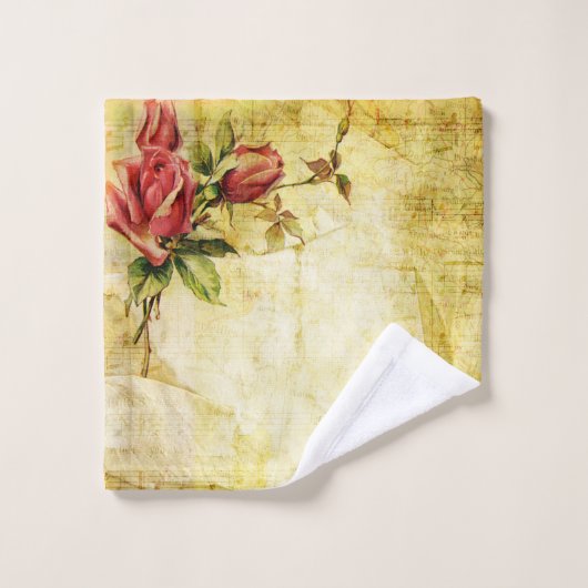  rode rozen, legant bad handdoek (Wasdoekje)
