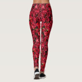 Rode rozen leggings (Achterkant)