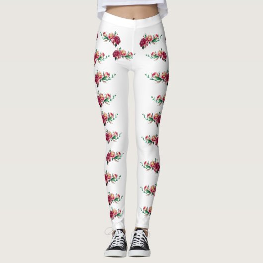 Rode rozen leggings (Voorkant)