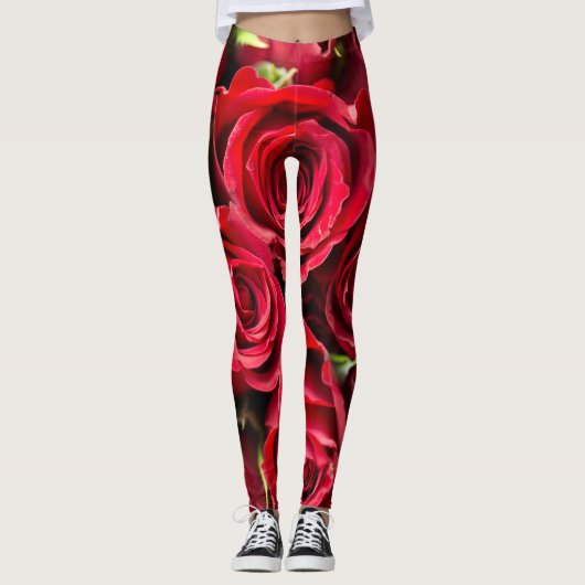 Rode rozen leggings (Voorkant)
