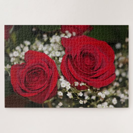 Rode rozen legpuzzel (Horizontaal)