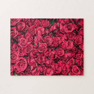 Rode rozen legpuzzel