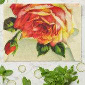 Rode Rozen  letter keukenhanddoek (Gevouwen)