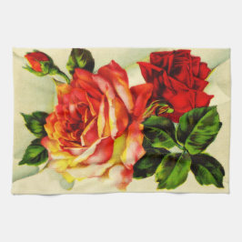 Rode Rozen  letter keukenhanddoek