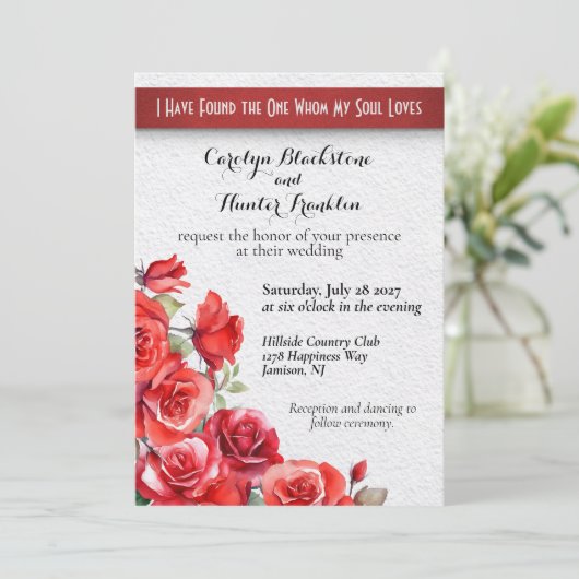 Rode rozen lied van Salomo bruiloft Kaart (Staand voorkant)