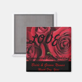 Rode Rozen LIEFDE Bruiloft Save the Date Magnet (Voorkant / Achterkant)