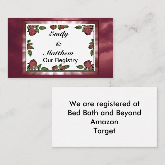 Rode rozen Lijst Afbeelding met Lt Red Clouds Regi Informatiekaartje (Voorkant / Achterkant)