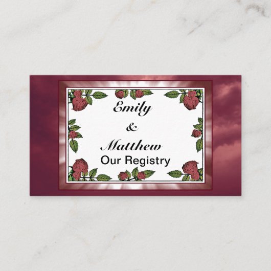 Rode rozen Lijst Afbeelding met Lt Red Clouds Regi Informatiekaartje (Voorkant)