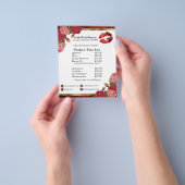 Rode rozen lip glitter-product / prijslijst flyer (Hand)
