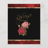 Rode rozen Lip Glitter - Zwarte Product / Prijslij Flyer (Achterkant)