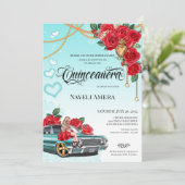 Rode Rozen Lowrider Chola Heilig Hart Quinceanera Kaart (Staand voorkant)
