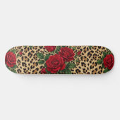 Rode rozen luipaardprintpatroon  persoonlijk skateboard (Horizontaal)
