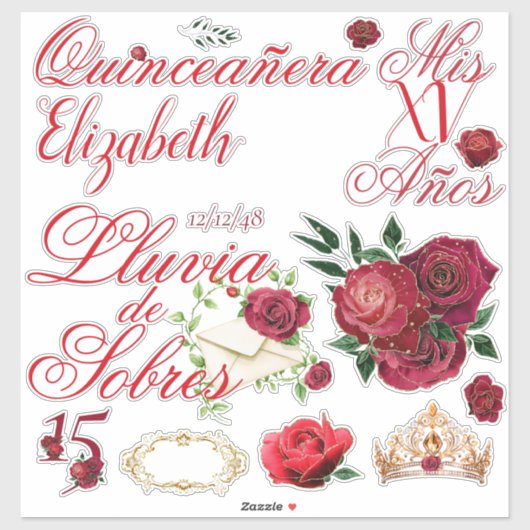 Rode Rozen Luvia de Sobres Custom Sticker (Vel)