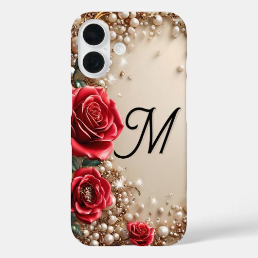 Rode Rozen Luxe Bloemstuk Esthetisch Gouden Cadeau Case-Mate iPhone Case (Achterkant)