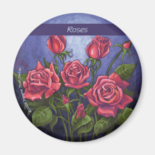 Rode rozen magneet