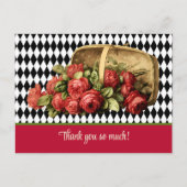  rode rozen mandje Dank u Briefkaart (Voorkant)