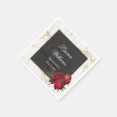 Rode Rozen Marmeren Quinceanera Party Servet (Hoek)