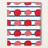Rode rozen met blauwe strepen_ Floral Pattern Scri Planner (Achterkant)
