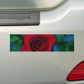 Rode rozen met blauwe tinten bumpersticker (Op auto)