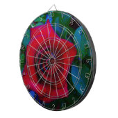 Rode rozen met blauwe tinten dartbord (Voorkant Rechts)