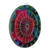 Rode rozen met blauwe tinten dartbord (Voorkant Links)