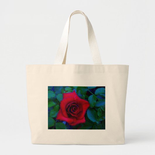 Rode rozen met blauwe tinten grote tote bag (Voorkant)
