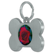Rode rozen met blauwe tinten huisdieren naamplaatje (Voorkant Rechts)