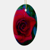 Rode rozen met blauwe tinten keramisch ornament (Rechts)