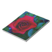 Rode rozen met blauwe tinten notitieblok (Linkerzijde)