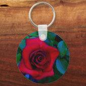 Rode rozen met blauwe tinten sleutelhanger (Voorkant)