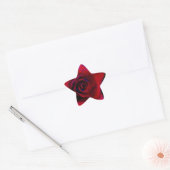 Rode rozen met blauwe tinten ster sticker (Envelop)