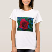 Rode rozen met blauwe tinten t-shirt (Voorkant)